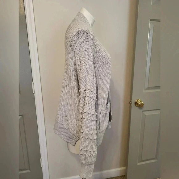 Madewell Bobble Pom Pom Balloon Sleeve Open Front Cardigan Sweater(M) - Picture 4 of 10